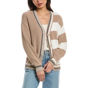 Wispr Womens  Valarie Stripe Cardigan, Brown